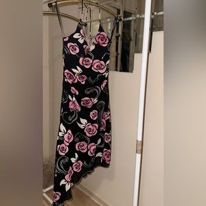 Epilogue Y2K pink rose halter tie dress